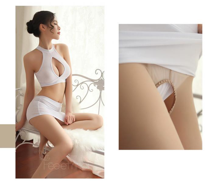 上4newリストの良質Fioyia005透明な袖なしのボディスーツの女性の熱くセクシーなランジェリー