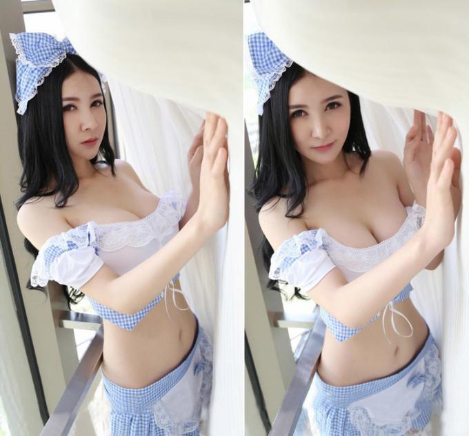 熱い販売Fioyia014 Cosplayの女中の透明なTuspendersのセクシーなランジェリー