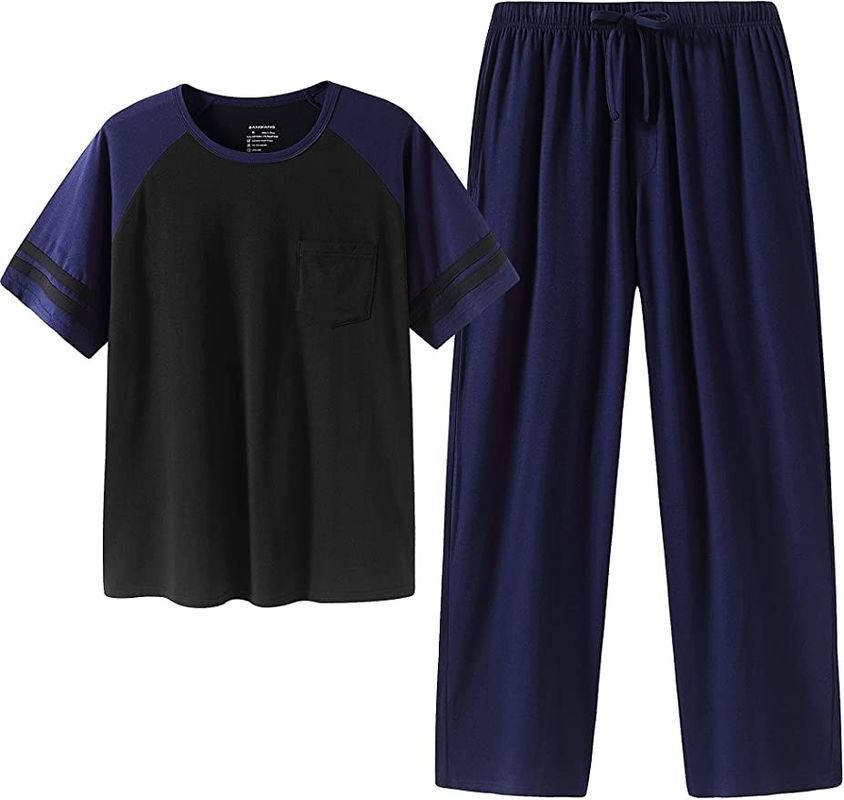 2XL L人の寝間着の暖かいパジャマ二つの部分から成った編まれた夜スーツ セット