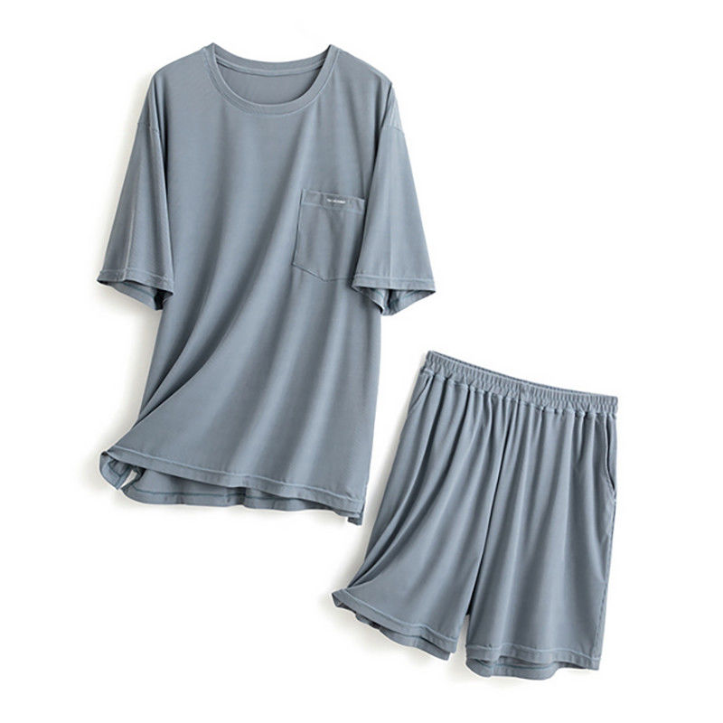 絹XXLの人の寝間着は114cmの箱青い夜スーツのLoungewearの夏を編んだ