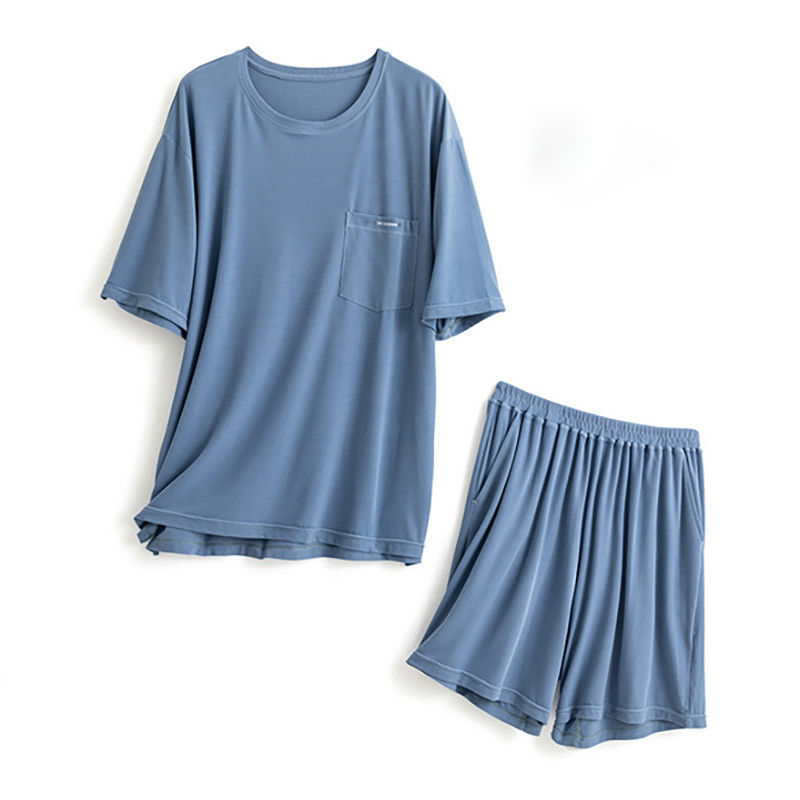絹XXLの人の寝間着は114cmの箱青い夜スーツのLoungewearの夏を編んだ