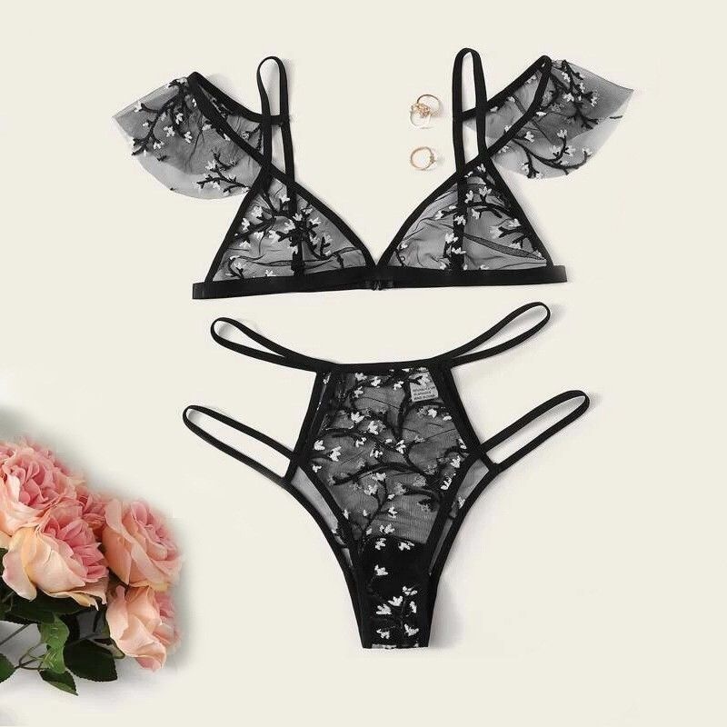 通気性の抗菌性のセクシーで透明なレース82のポリアミドの花のレースBralette